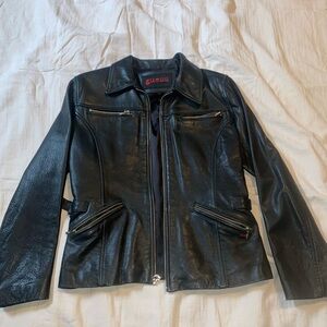 Guess Black Leather Jacket